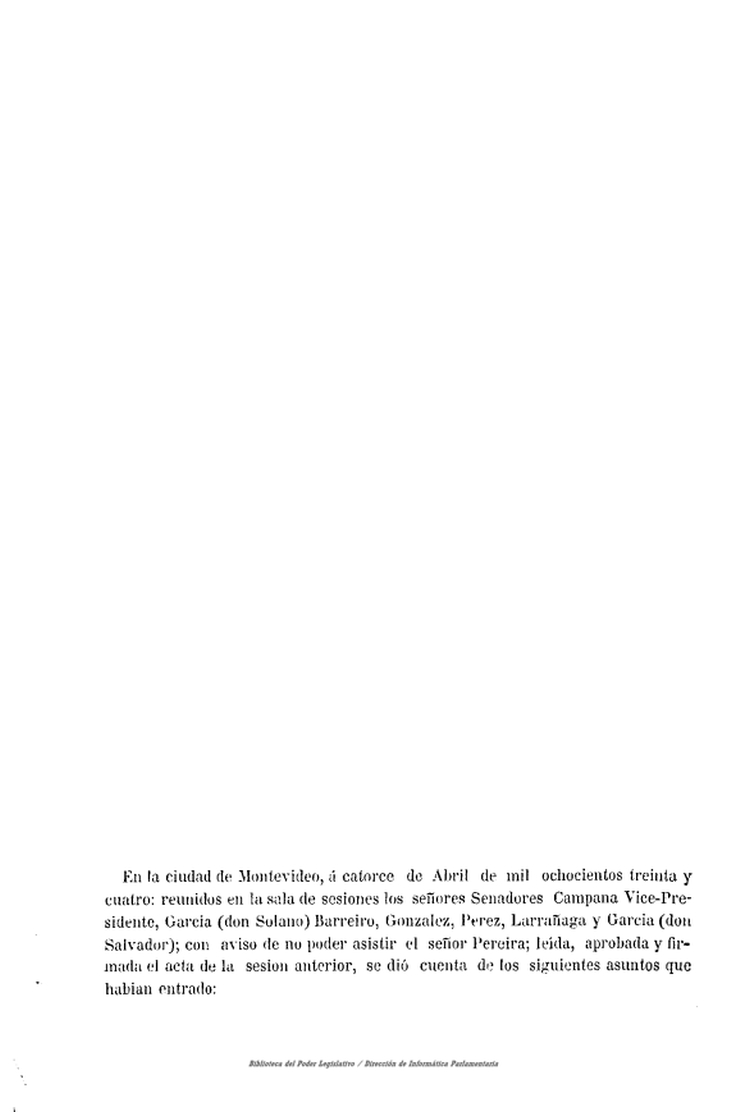 DIARIO DE SESIONES DE LA CAMARA DE SENADORES del 14/04/1834